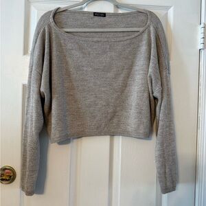 Nasty Gal Light Gray Scoop Neck Sweater
